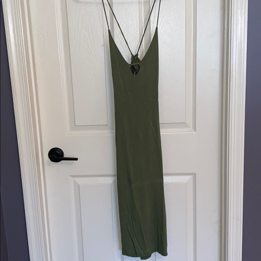 Army green tight dress